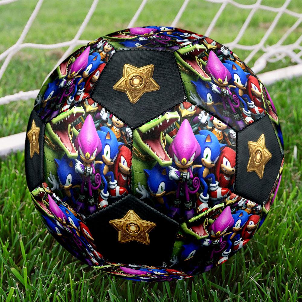 1pc Sonic the Hedgehog Soccer Ball Size 5 Indoor Soccer Ball Fashion Colorful Backyard Game - Great For Sports Fans Gift HE62