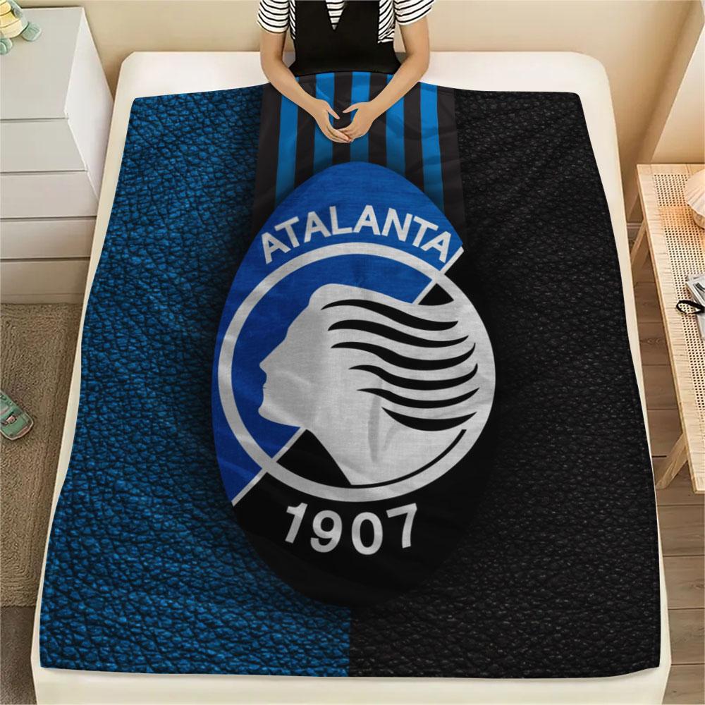 Coperta in Flanella Stampata Atalanta BC, morbido plaid per camera da letto e divano, lavabile, merchandising per tifosi di calcio, ottimo regalo.