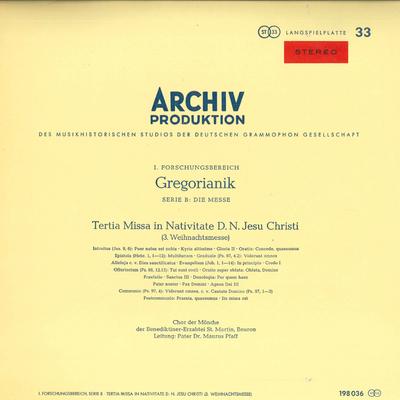 LP Record ST. MARTIN BENEDICT ABBEY CHOIR OF  - Gregorian Chant (Third Mass of the  SAPM198036 ARCHIV Japan Classical Used