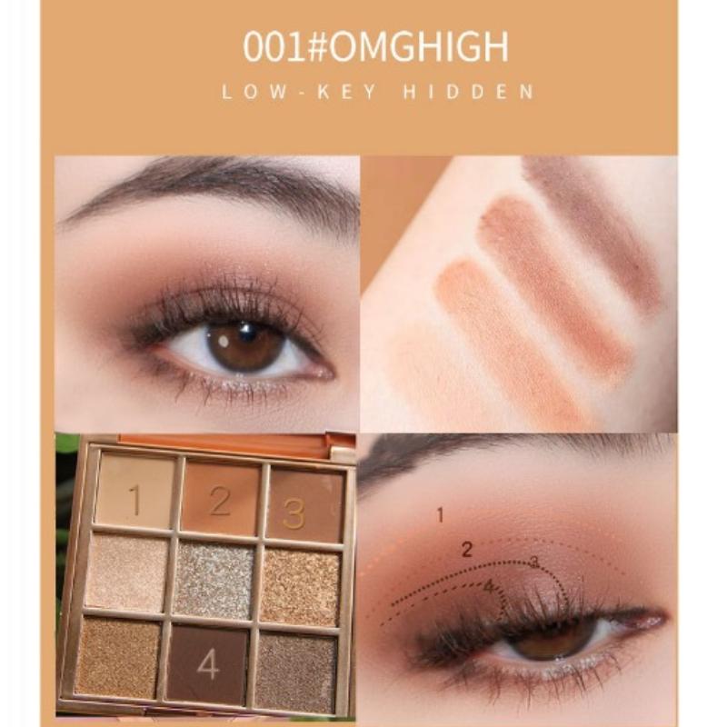 Multicolor Eye Shadow Pearlescent Matte Ground Color High Appearance Level 9 Grid Eye Shadow