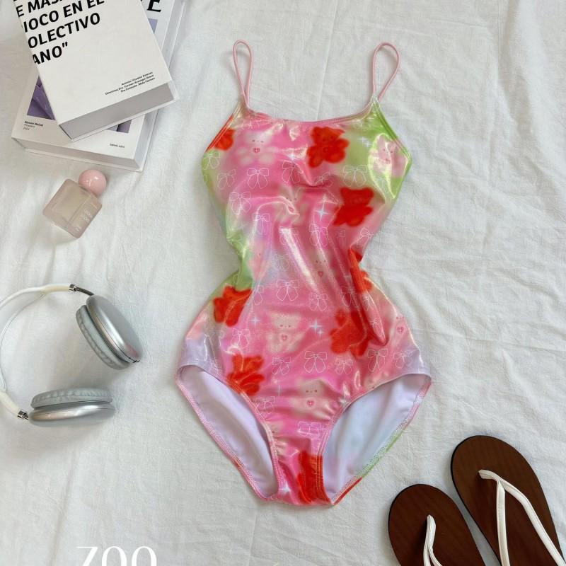

Bear Bow Print Conservative Slimming Fast-drying Fashionable Professional Racing Swimming Suit Micro Fat Large Size 2XL