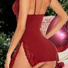 Sex underwear sexy lace suspender medium and long dress split pajamas female temptation sex home set