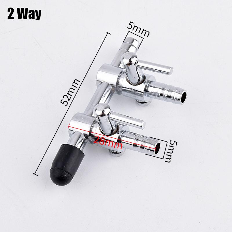 Aquarium Air Splitter Valve Stainless Steel Fish Tank Air Flow Control Switch Valve 1~5 Ways Distributor Oxygen Pump Accessories