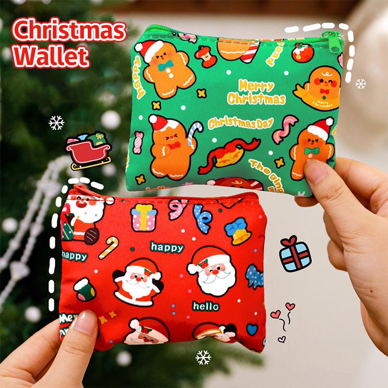 1/4Pcs Cute Mini Christmas Coin Purse Portable Lipstick Earphone Protector Cover Creative Cartoon Storage Bag Kids Gifts