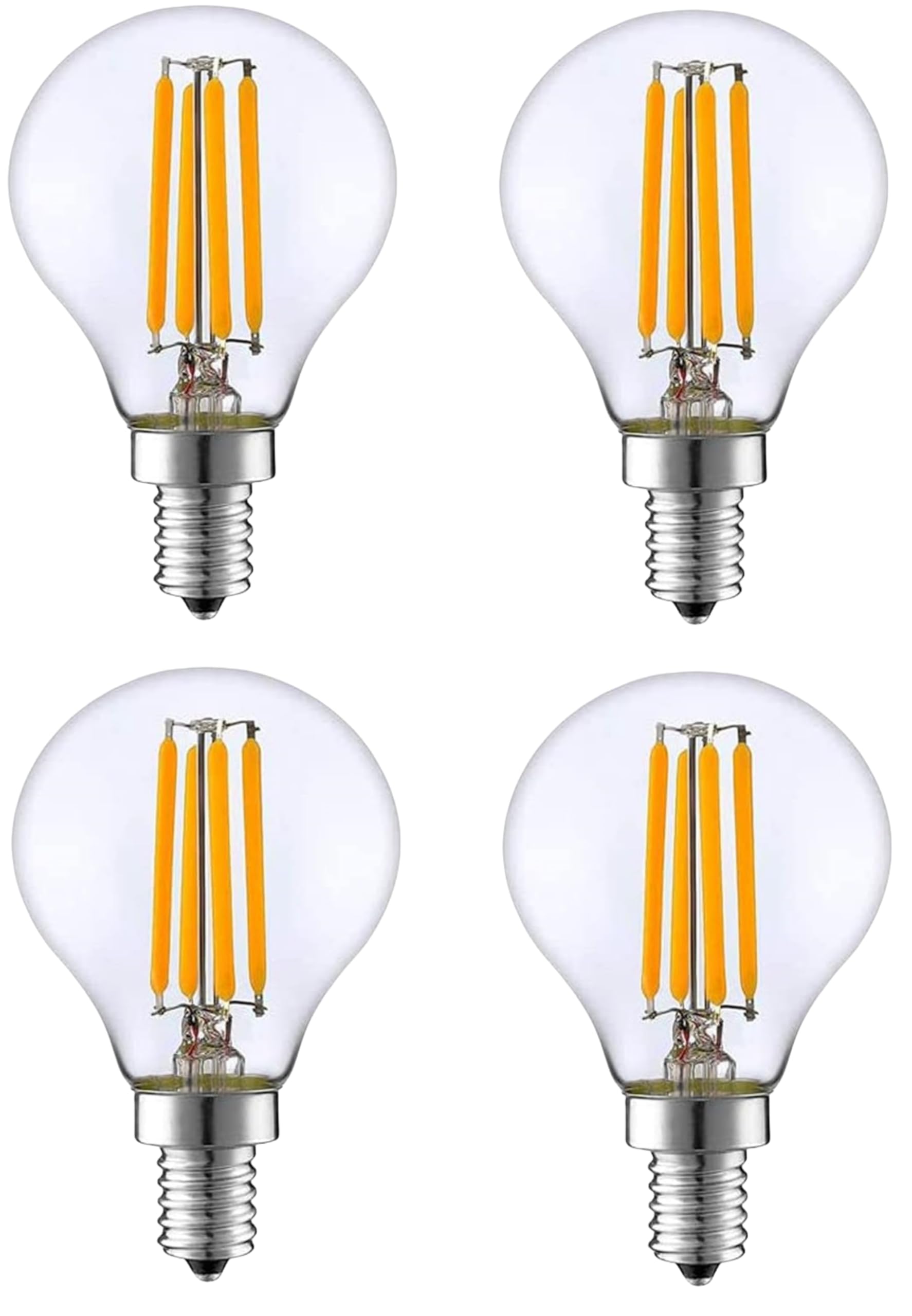 

KY LEE G45 6W 100V LED Filament Bulbs, E14 Base, 2700K Warm White, Equivalent to a 60W Incandescent Bulb, Full Beam Distribution, Classic Retro