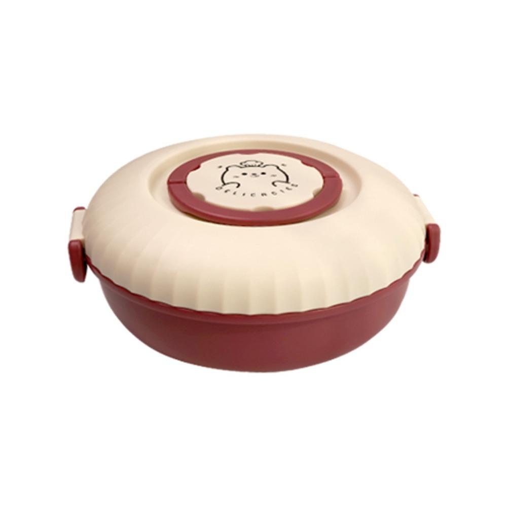 Double Layer Round Lunch Box Compartments Food  Storage Container Snack Box Salad Box  School