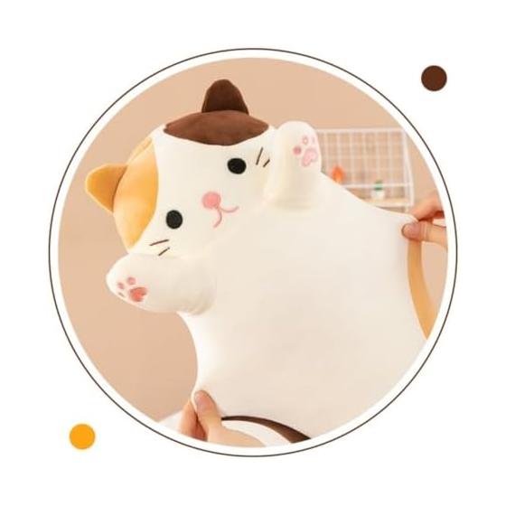 Demanca Cat Plush Pillow, Large Cat Hugging Pillow, Cute Soft Sleep Soothing Real Giant Wrap, Girlfriend Kids Birthday Present Washable Animal Cushion