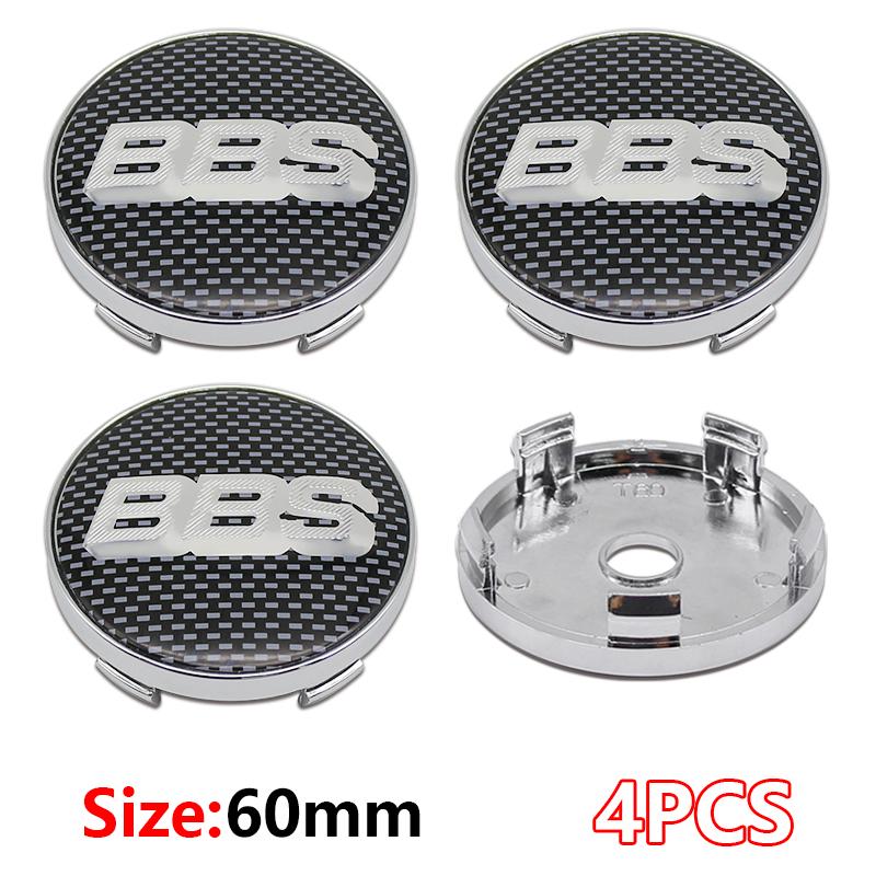 4 Stück 56+60mm Auto Radnabenabdeckung Aufkleber Felgenabdeckung Emblem Abzeichen modifiziertes Fahrzeuglabel Aufkleber Für bbs Reifenmittel Aufkleber