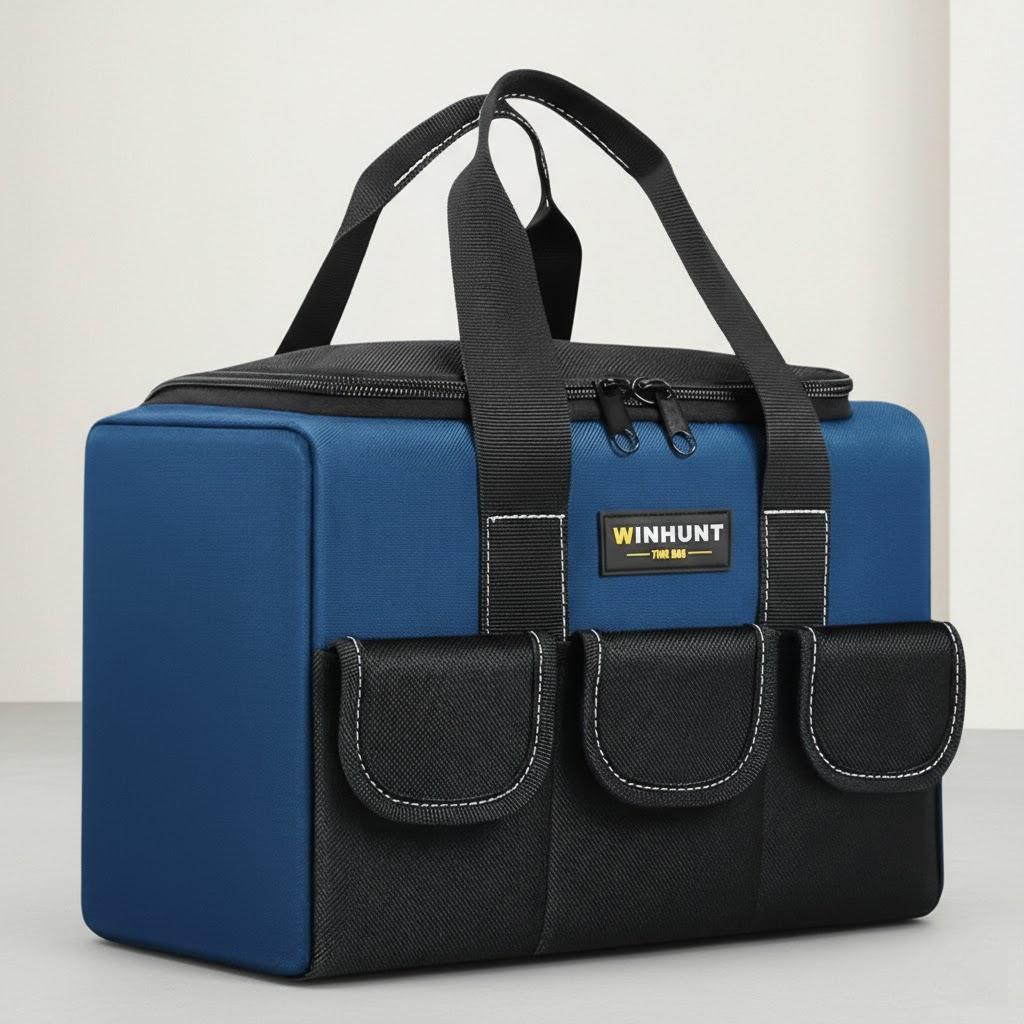 

Heavy Duty Large Capacity Tool Bag with Reinforced Bottom and Multi Compartments for Construction Tools