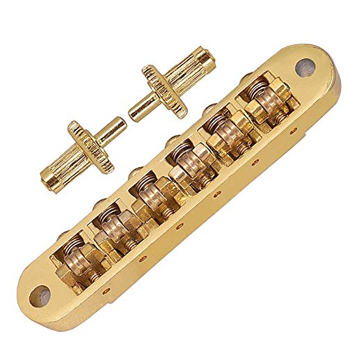 SVRITE Gold Tune-O-Matic Motorized Roller Saddle Bridge for LP Electric Guitar, Made In Korea