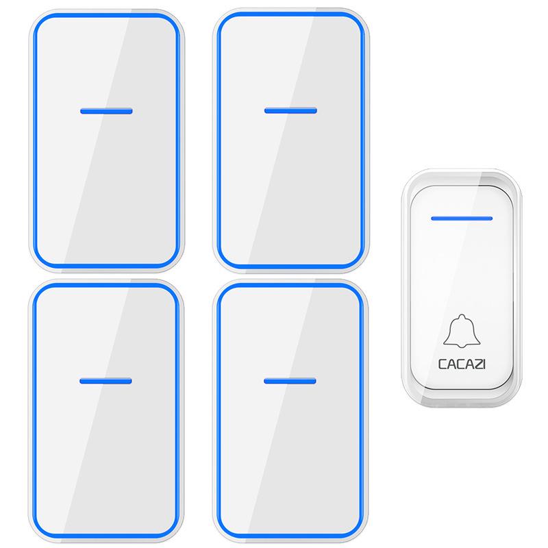 Wireless Smart Home Long-Range Digital Doorbell with AC Remote and Call Button белый