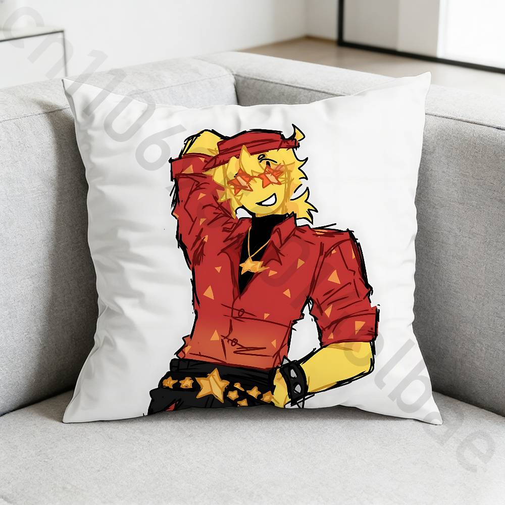 EElliot Anime PPizza Pillow Case Antidustmite Pillowcase Invisible Zipper Silky Short Plush Sofa Cushion Cover