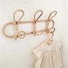Rattan Coat Rack with Hooks Decorative Storage Organizer for Towels Clothes Hanger for Entryway or Bedroom Decoration
