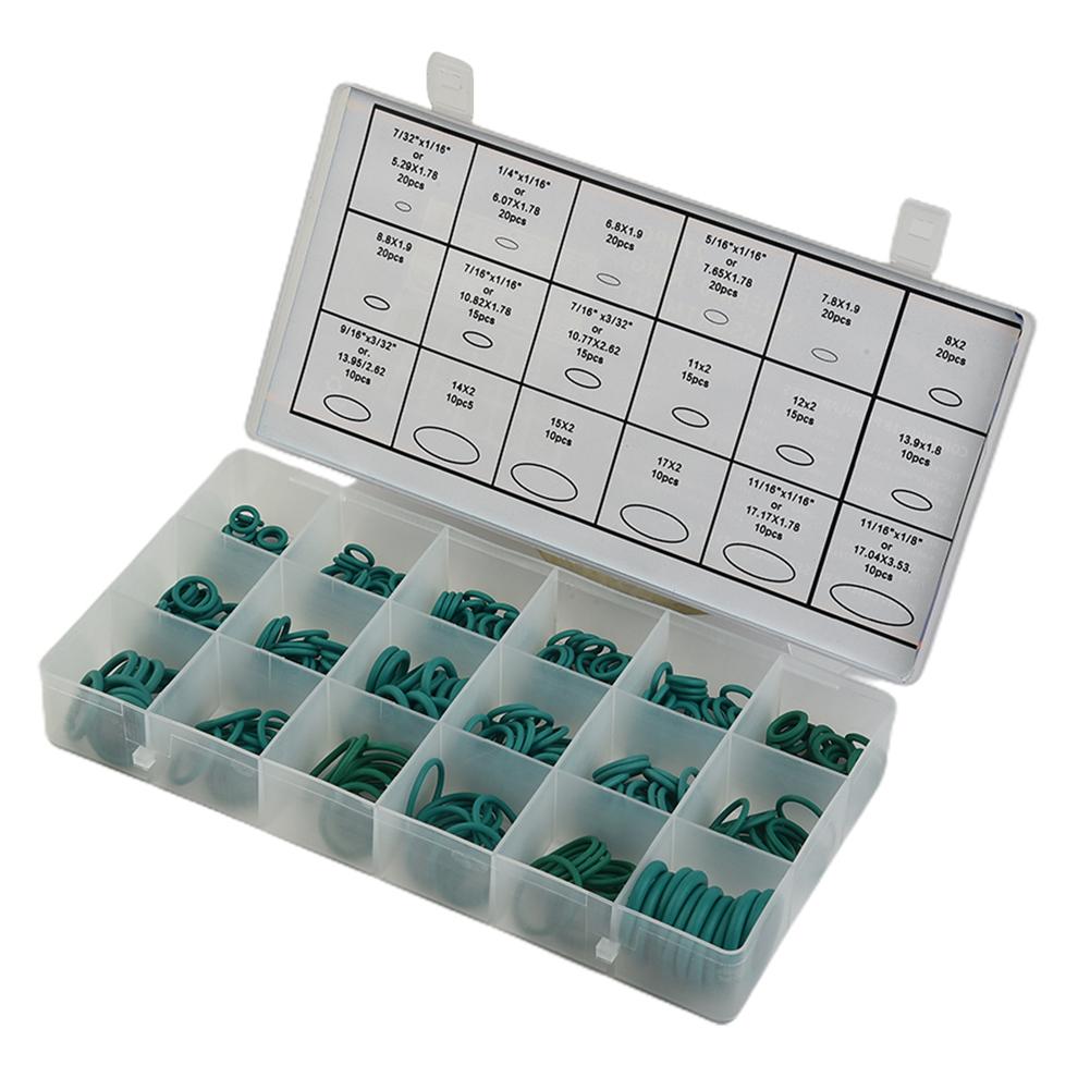 Sealing Ring O-rings Seal Set Sealing 18 Sizes With Plastic Case Green HNBR Parts Universal 18 Sizes New R134a