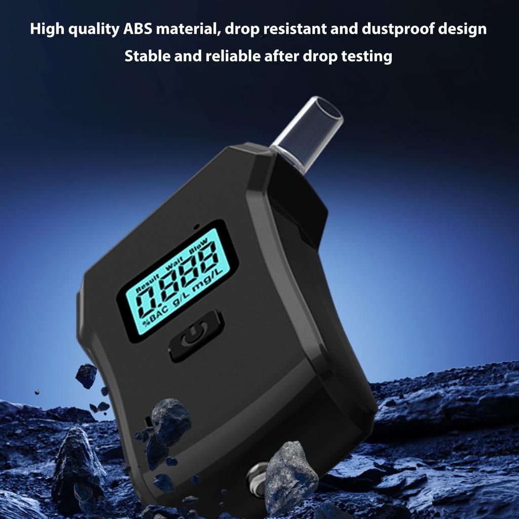 Portable Alcohol Tester High Accuracy Sensor with Emergency LED Light Pandheld Alcohol Breath Test for Car Travel Party