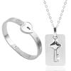 Black Heart Bracelet Choker Set Jewelry Stainless Steel Key Pendant Necklace Women Men Lover couple Valentines Day Gift