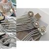 Stylish Korean Pearl Waist Chain For Women With Colorful Petals And Rhinestones