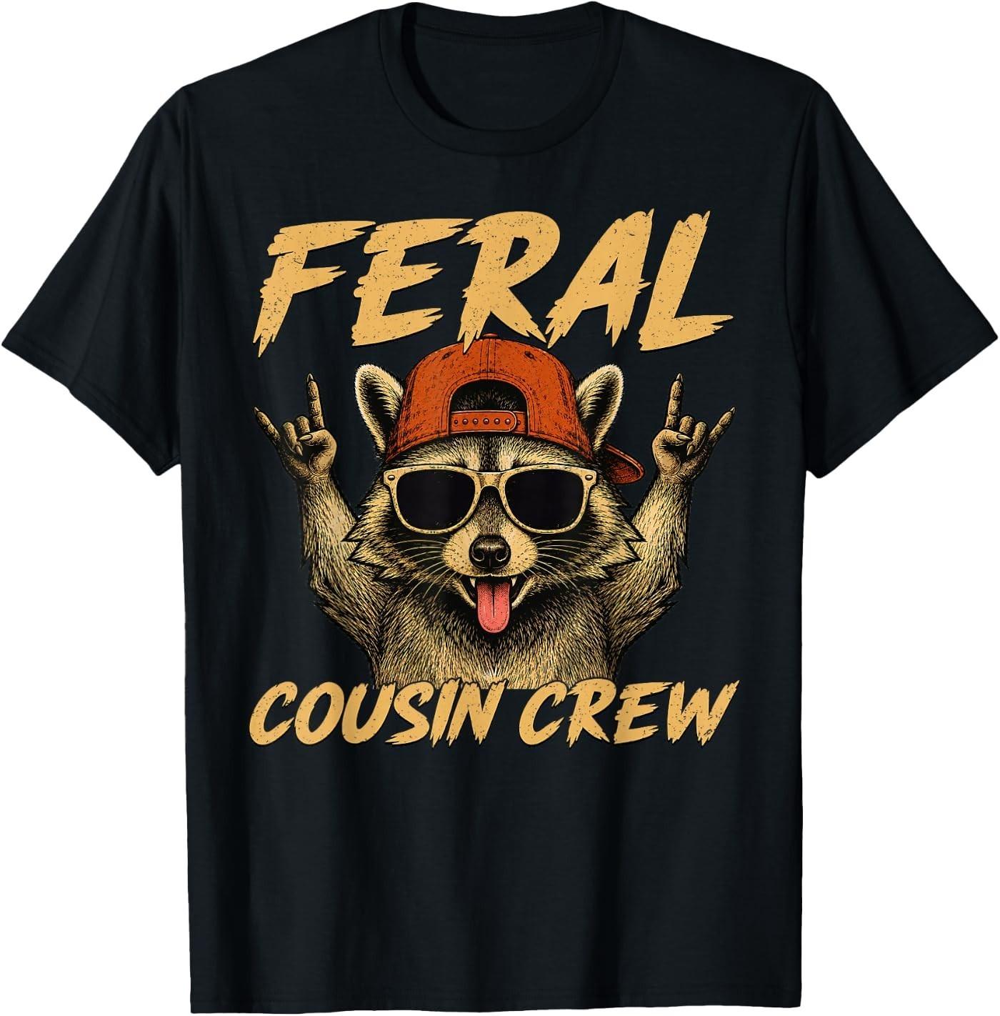 Feral Raccoon Cousin Crew Family Reunion Trip Vacation Kids T-Shirt XXL