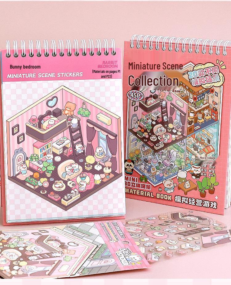 3D Miniaturhaus Landschaftsgestaltungs-Sticker-Set für Mädchen