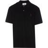 Solid Color Polo Collar Pullover Button Placket Logo Embroidered Short Sleeve Polo Shirt Men Tops Black UPL001760-001