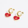 BIMBA Y LOLA Red Heart Gold Hoop Earrings B246AIW005RDF