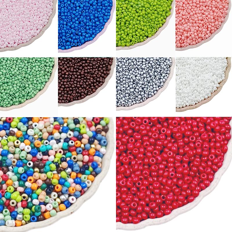 1000 Stück Tschechische Glasperlen 2mm Transparent - Bunte Seed Beads Für DIY Schmuck