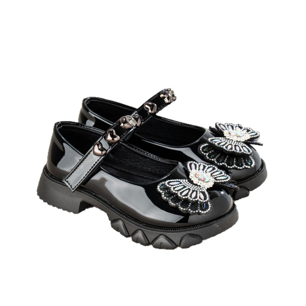 2025 New Girls' Leather Shoes Dancing School French Soft Sole Princess Shoes Spring and Autumn Children's British Style Small Leather Shoes