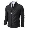 2026 New Cotton Thickened Men's Sweater Jacket Large Size Long Sleeve Zipper Knitted Jacket Stand-up Neck Cardigan