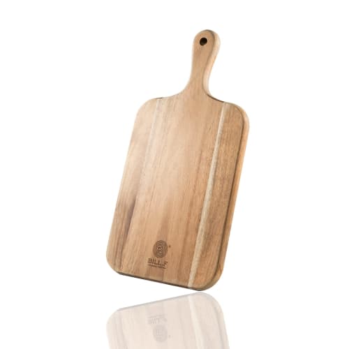 Large Wooden Cutting Board with Handle, Made from Natural Acacia, Lightweight and Eco-Friendly, Stylish Kitchen Board, Perfect for Lunch, Pizza, Bread