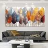 Abstract Colorful Leaves Canvas Painting Tree Posters Landscape Forest Wall Art for Living Room Wall Decoration Unframed