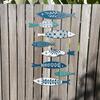 8 Stück rustikale Holzfisch-Wandkunst Strand nautische Wanddekoration Meeresfisch-Wandskulptur für Zuhause Badezimmer Schlafzimmer Ferienhaus
