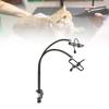 Clemă cu cap dublu pentru îngrijirea animalelor de companie, suport pentru uscător de păr, suport pentru furtun și tub, reglabil din oțel inoxidabil, uscător de păr