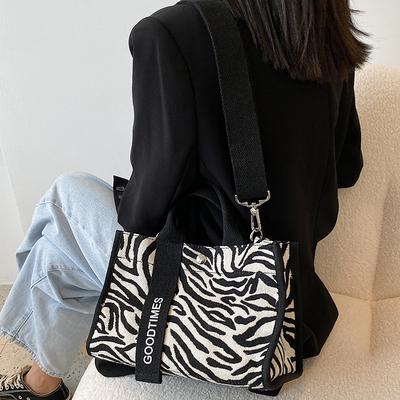 Niche Design Zebra Pattern Small Bag Hand Held One Shoulder Crossbody Bag Trend