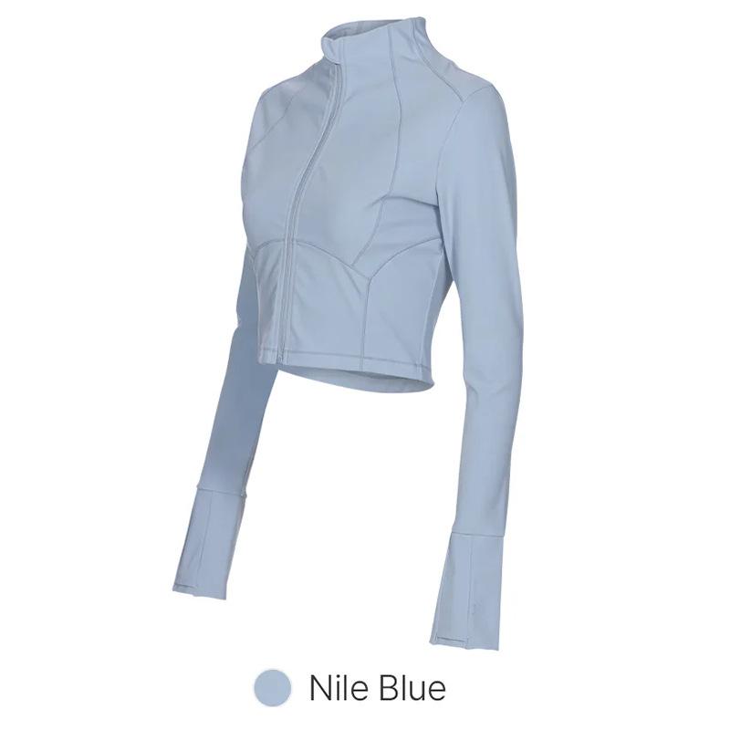 

Новая облегающая куртка для йоги: Спортивный топ с длинным рукавом и воротником-стойкой XL