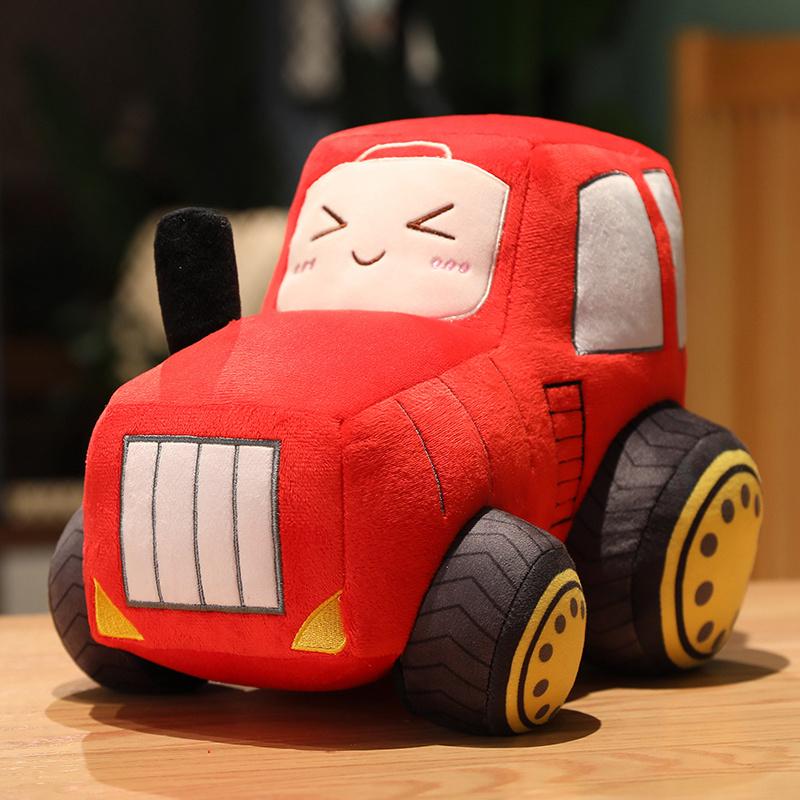 3045cm Traktor Auto Cartoon Plüschkissen Stofftier Transportkissen Blau Gelb Rot Plüschtier Sofa Stuhl Dekor Geschenk