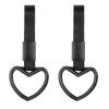 Car Steering Wheel Set of Rear Bumper Warning Car Hand Drift Interior Exterior Car Black [PATIKIL] Heart-shaped Strap, 2, Ring, Strap, Decoration,