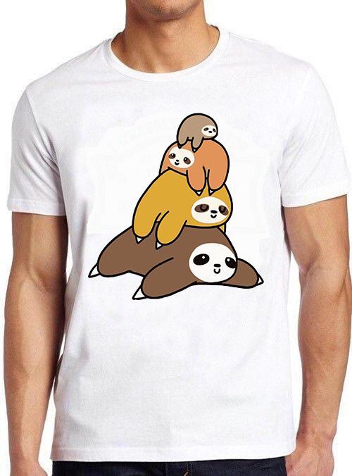 Sloth Stack Pullover Meme Funny Vintage Style Cult Movie Gift Tee T Shirt M647