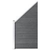 WPC Fence Set 2 Square Panels + 1 Diagonal Panel 446 X 186 Cm Grey