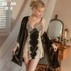 French Lace Velvet Sleepwear Set With Vneck Design For Women Home Use