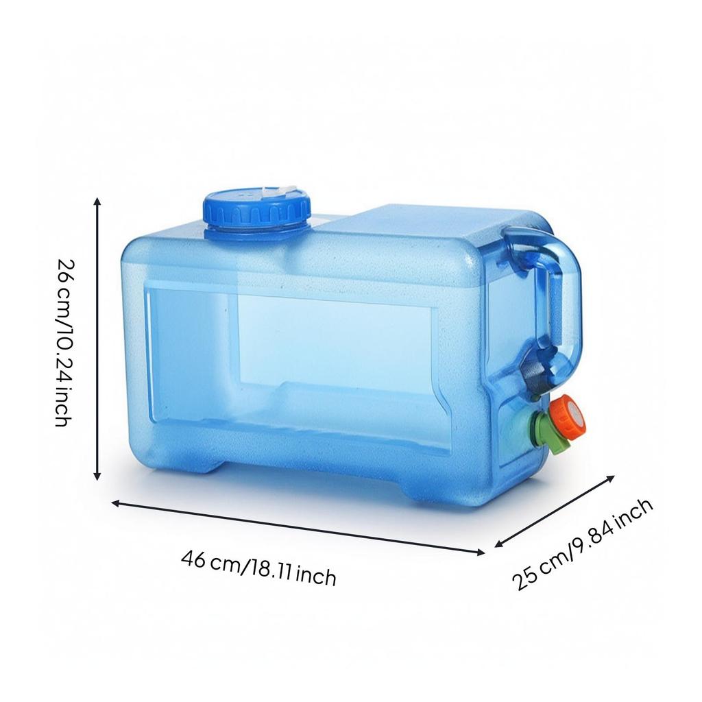 Water Container with Spigot Rectangular Faucet Easy to Carry for Campers,