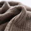 100% Pure Wool Solid Color Twisted Cuffed Knitted Hat Women'S Winter Thickened Warm Fashion Fried Dough Twists Baotou Hat Men