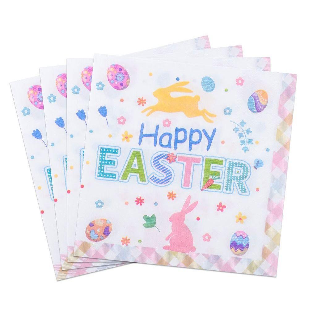 Tovaglioli Stampati Colorati di Pasqua Design Stampato Decorazioni Feste Fatte a Mano Forniture 20 Pezzi Tovaglioli Usa e Getta Forniture per Feste