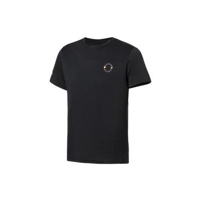 Li Ning Reflektierendes Logo Muster Rundhals Kurzarm T-Shirt Herren Tops Schwarz ATSS019-2