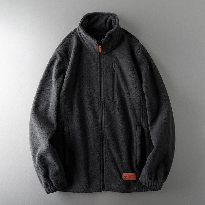 Fleece Autumn and Winter Thickening Zipper Men's Cardigan Jacket