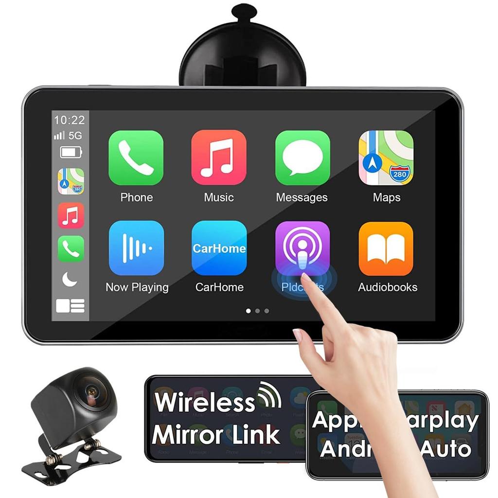 OBEST Displej Audio Auto Přenosná Integrovaná Navigace Bezdrátová Kompatibilní s Android Navigace FM Bluetooth Snadná Instalace Audio, 7palcové Audio,