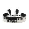 Heart-to-Heart Best Friends Embroidered Bracelet with Tassel
