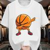 Kids Crewneck Short Sleeve T-Shirt, Basketball Hand Gesture Print Breathable Casual Summer Tee