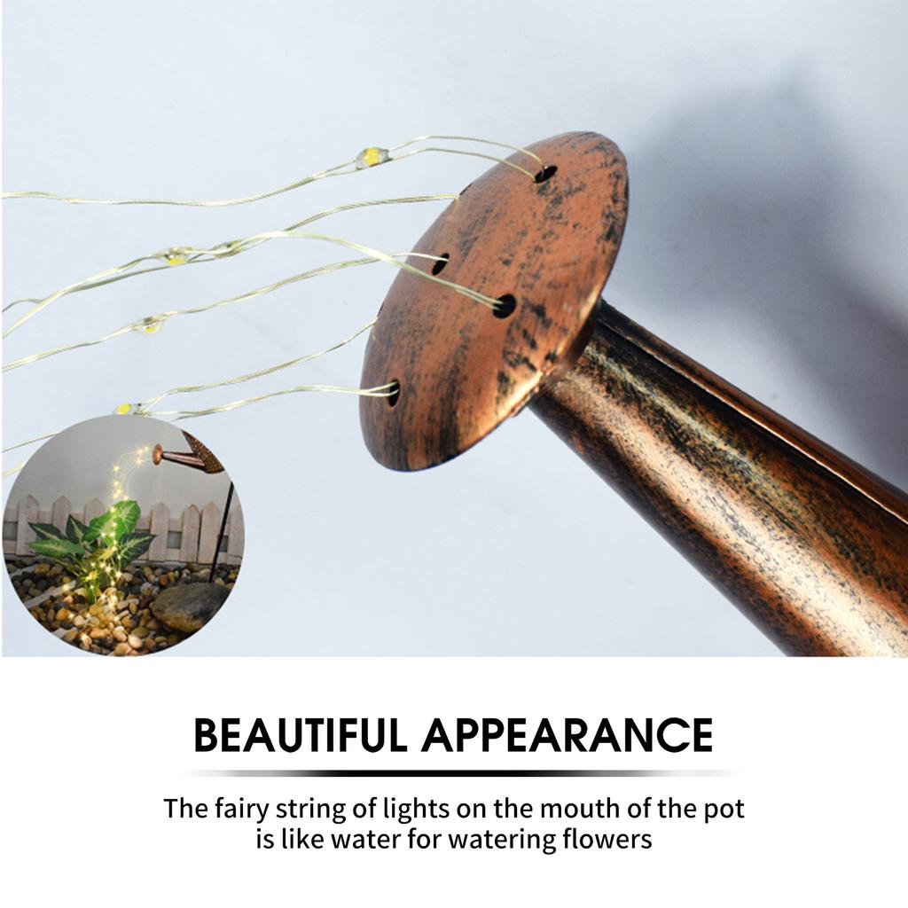 Watering Can Lights Metal Solar Stakes Lights LED Solar Landscape Lights IP65 Waterproof Outdoor Kettle Lantern Stake