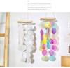 Creative Seashell Wind Chime Mirror – Simple Pastoral Style for Living Room, Study, or Balcony Decor.