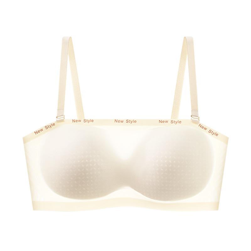 

In summer, strapless people can be non-slip, invisible, thin breathable tube top, anti-light bra cover gathered. S(suitable for 40-47.5kg ) молочный белый